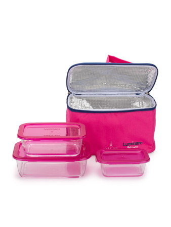 Набор контейнеров KEEP'N'BOX 3 предмета (380мл, 820мл, 1220мл) + розовая термосумка в подарок