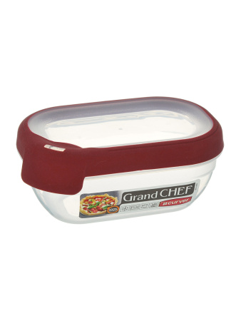 Емкость для морозилки и СВЧ GRAND CHEF 1.8л прямоугольная (красная крышка)